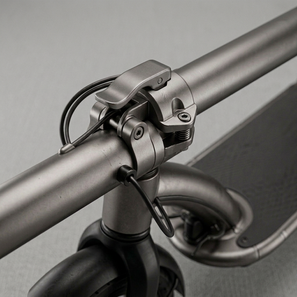 Detail of the Roadblade folding latch and slim stem in folded position